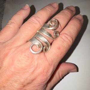 silver fork ring Rogers 1847 antique artistic bend Size 10